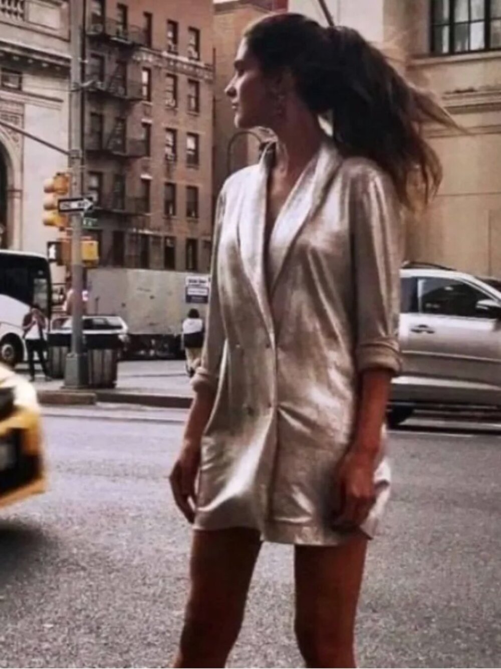 ZARA Faux Suede Metallic Blazer Dress 2017 Collection